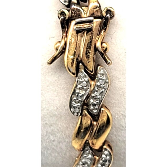 Gold Vermeil Over Sterling Silver Link Bracelet 7.5" Stamped 925 China Elegant - Picture 14 of 17
